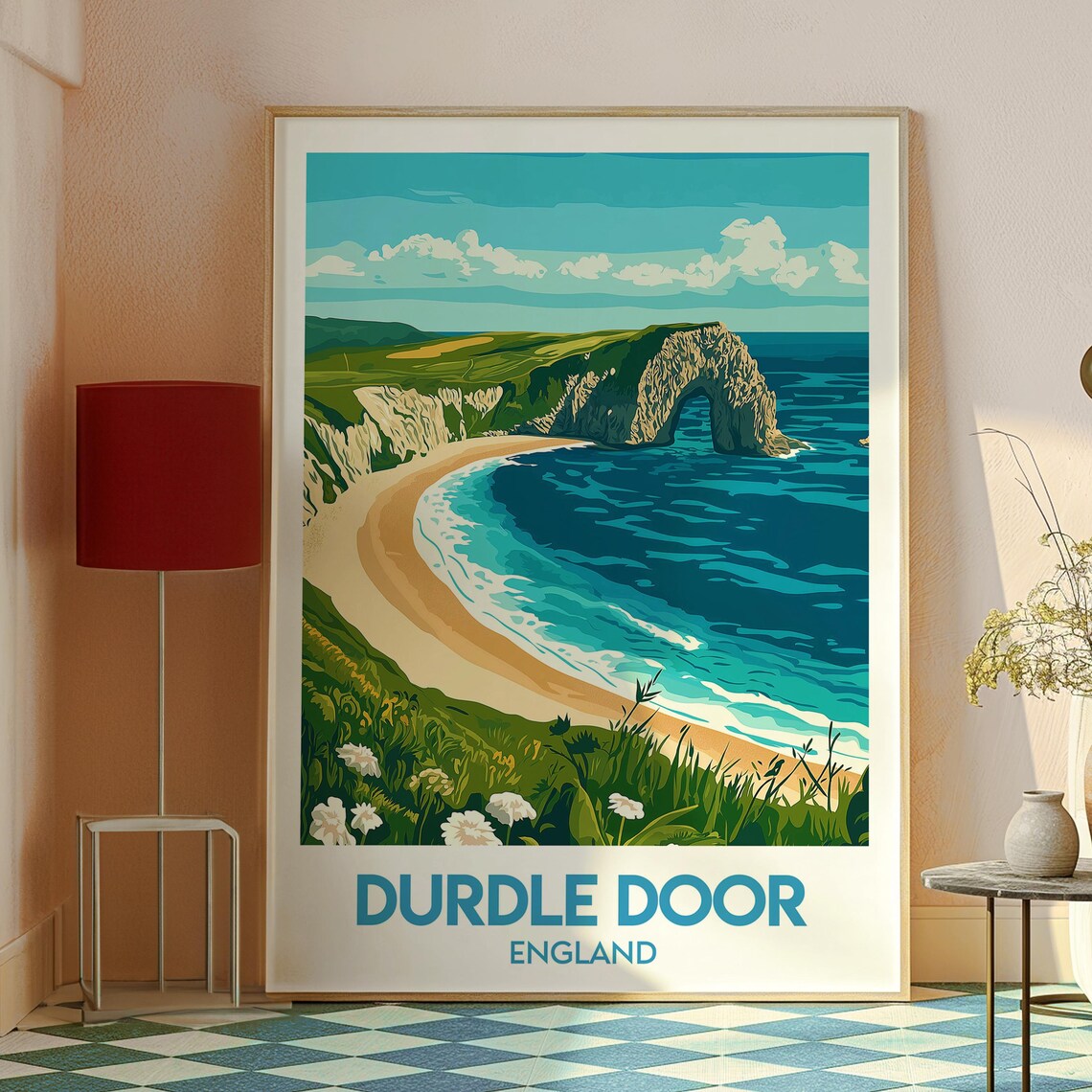 Durdle Door England Jurassic Coast Limestone Arch Travel Poster - Image 2