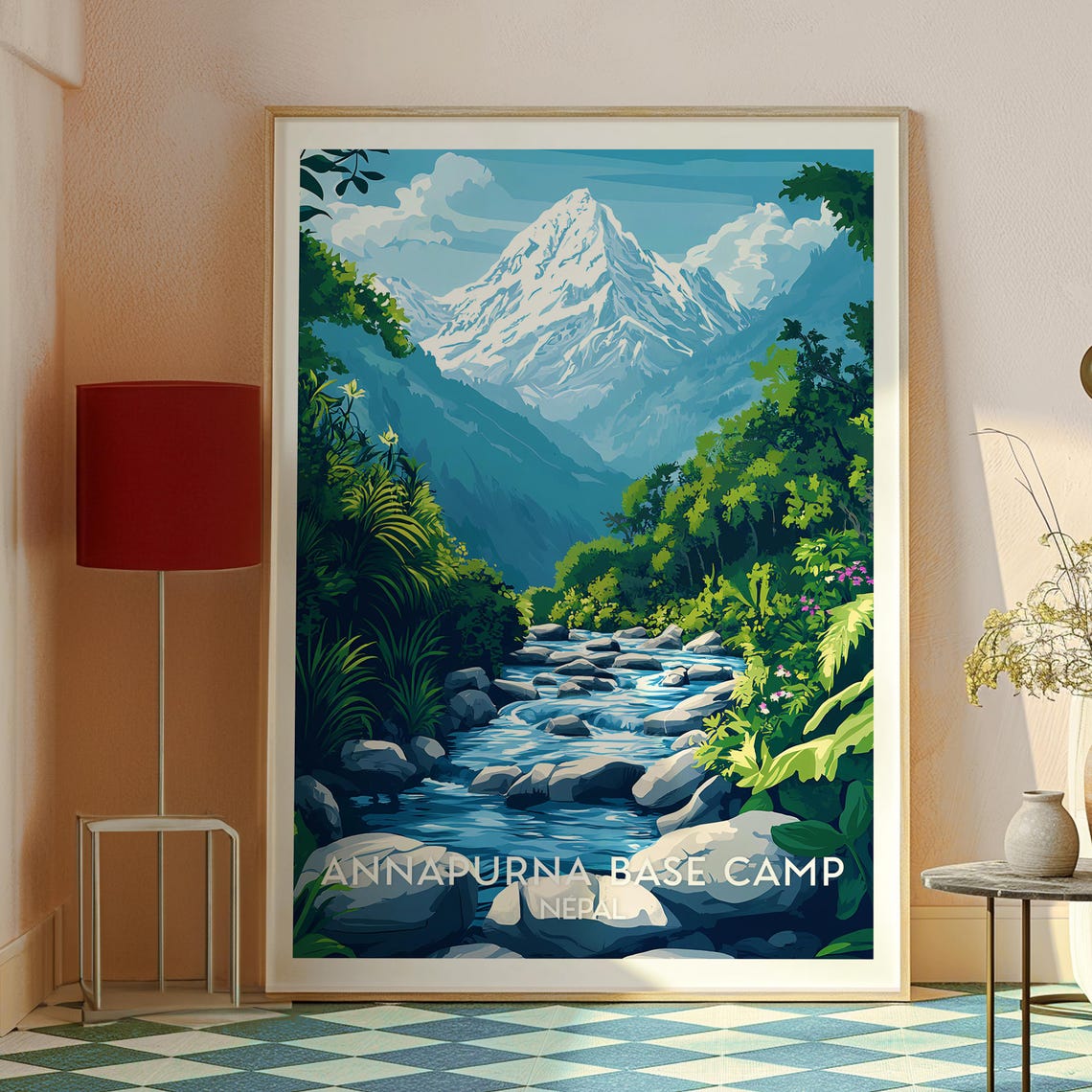 Annapurna Base Camp Nepal Snow Peak Jungle River Trek Poster - Image 2