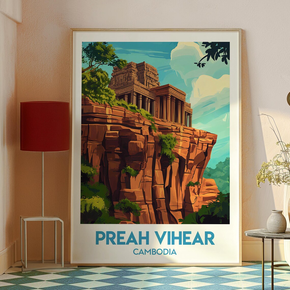 Preah Vihear Cambodia Cliff Top Temple Heritage Travel Poster - Image 2