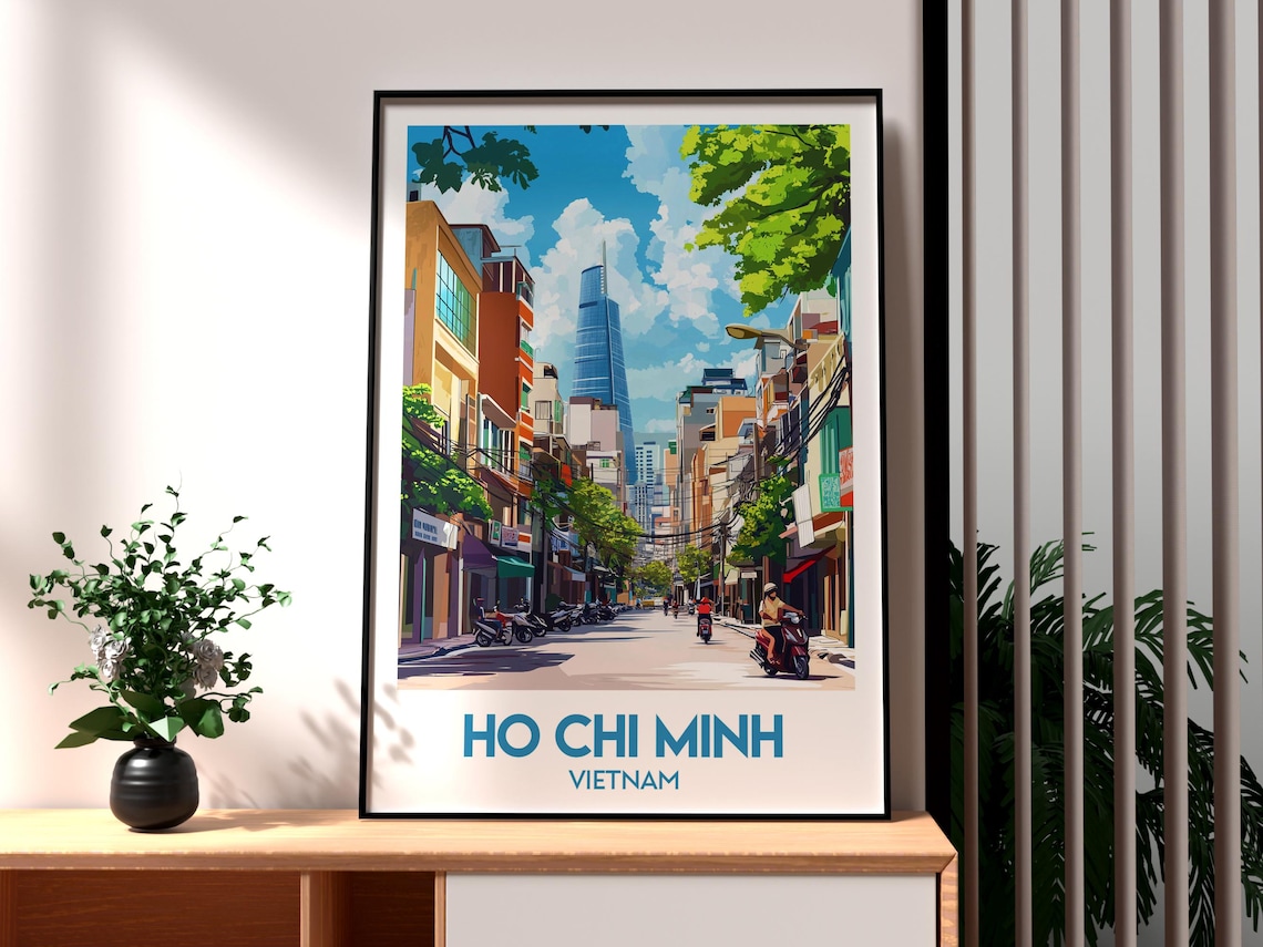 Ho Chi Minh City Travel Poster, Vietnam Wall Art