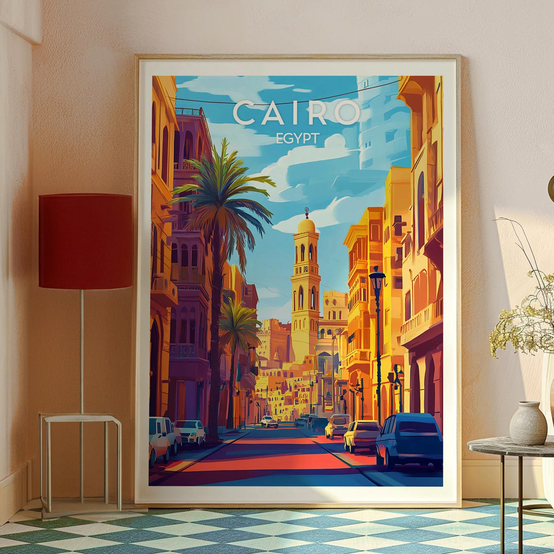 Cairo Poster Egypt Travel The Pyramids Art Print City Wall - Image 2