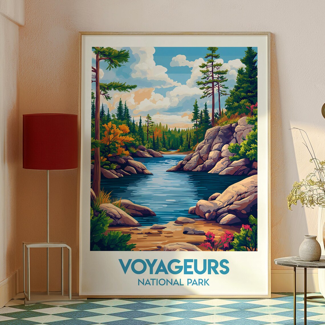 Voyageurs National Park Lake Pines Rocky Shore Minnesota Travel Poster - Image 2