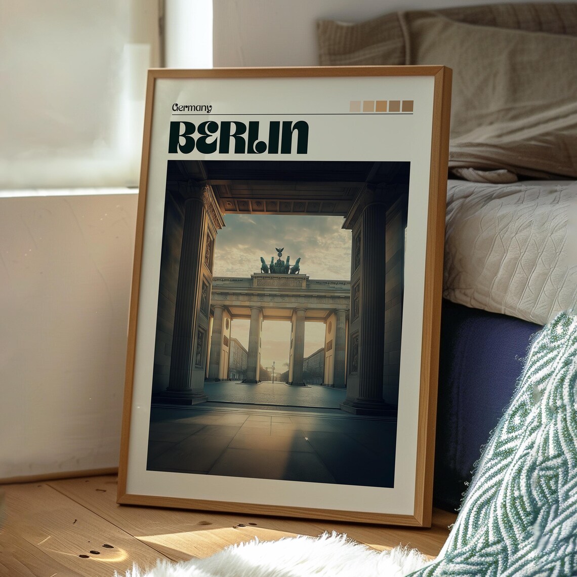 Berlin Germany Brandenburg Gate Sunrise View Scene Travel Poster - Image 3