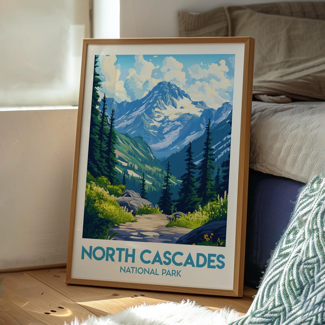North Cascades National Park Alpine Peak Pine Forest Trail Poster - Image 3
