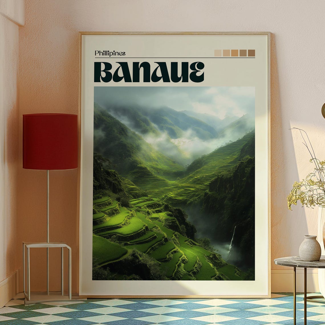 Banaue Philippines Misty Rice Terraces Mountain View Travel Poster - Image 2