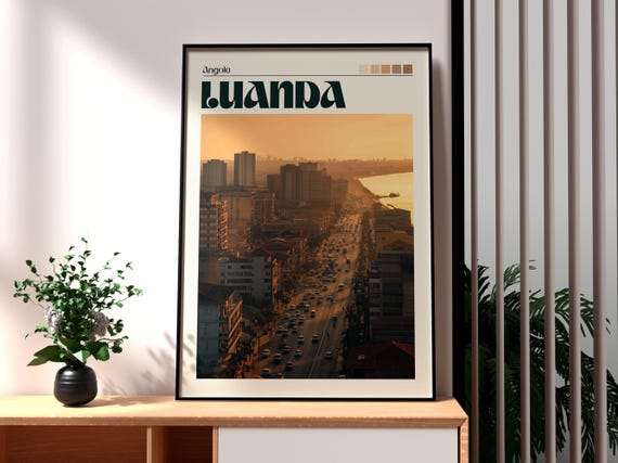 Luanda Poster Angola Print Travel Wall Art Africa African Wildlife City