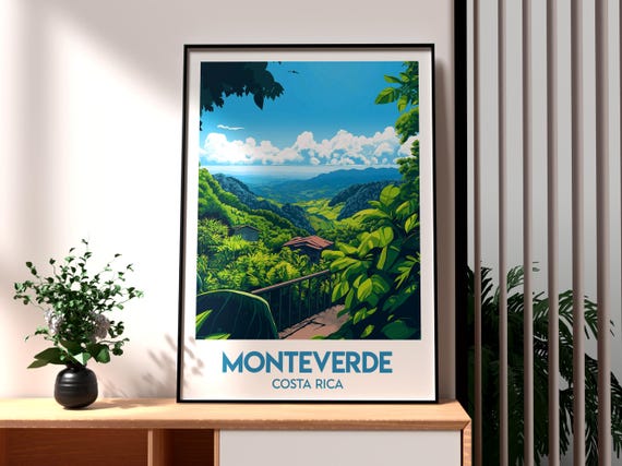 Monteverde Print Costa Rica Wall Art Central America Poster Travel