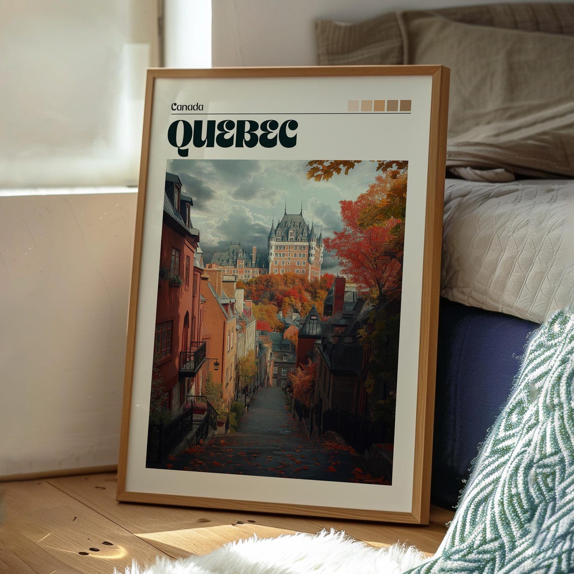 Quebec Canada Autumn Old Town Chateau Frontenac Travel Poster - Image 3