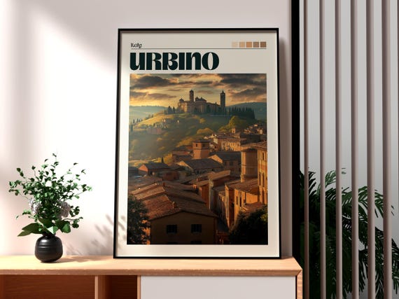 Urbino Travel Poster, Italian Commune Wall Art