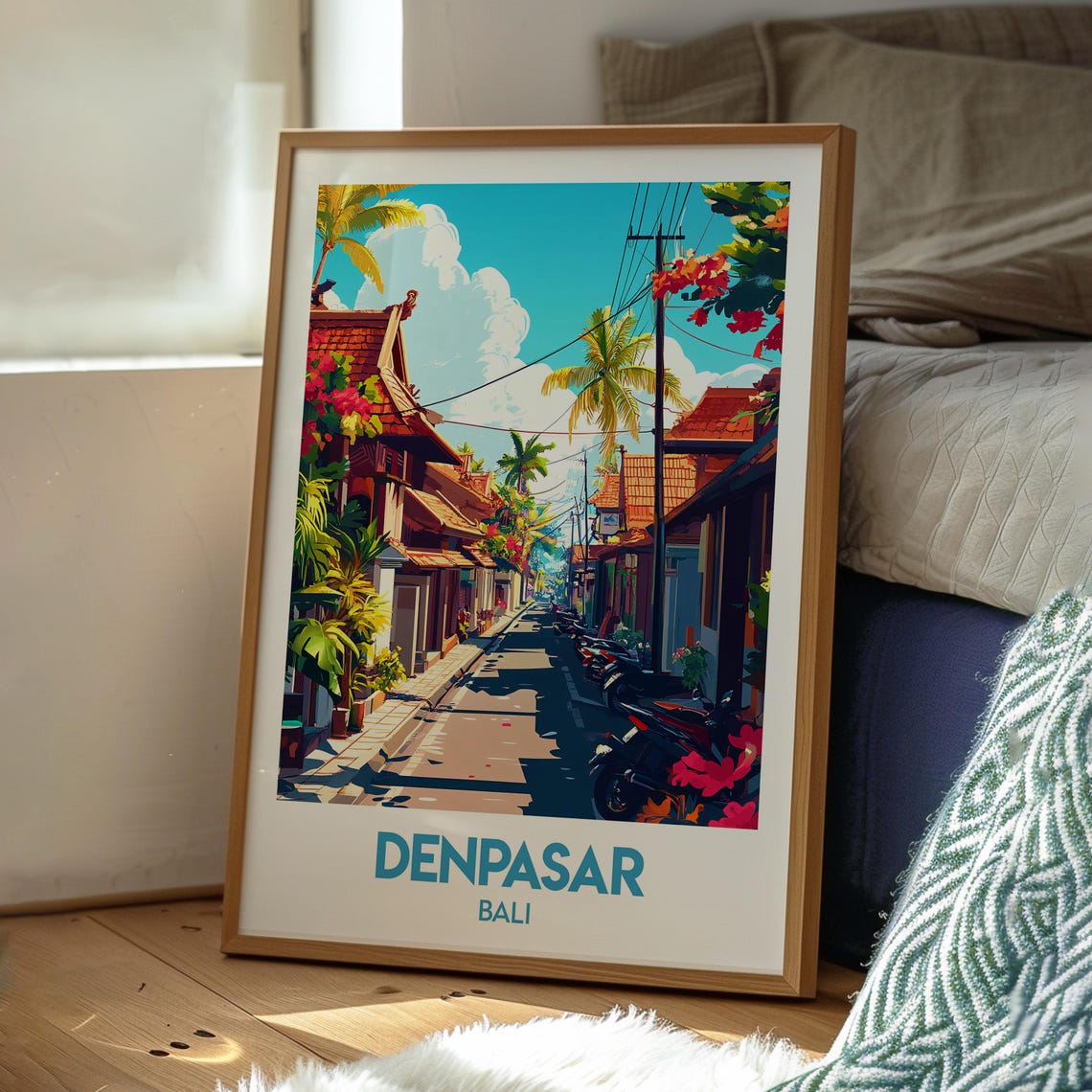 Denpasar Travel Print Bali Wall Art Beach Poster Backpacking Gift For Traveller - Image 3
