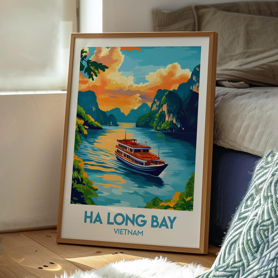 Ha Long Bay Travel Poster, Vietnam Adventure Art - Image 3