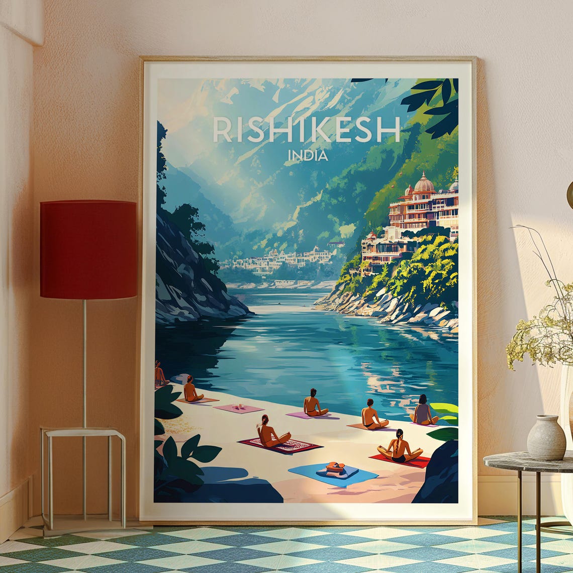 Rishikesh Travel Print, India River Ganges Poster - Image 2