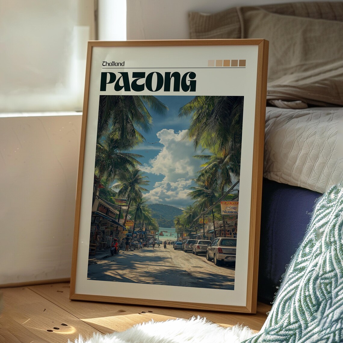 Patong Thailand Palm Beach Street Island Shops Travel Poster - Image 3