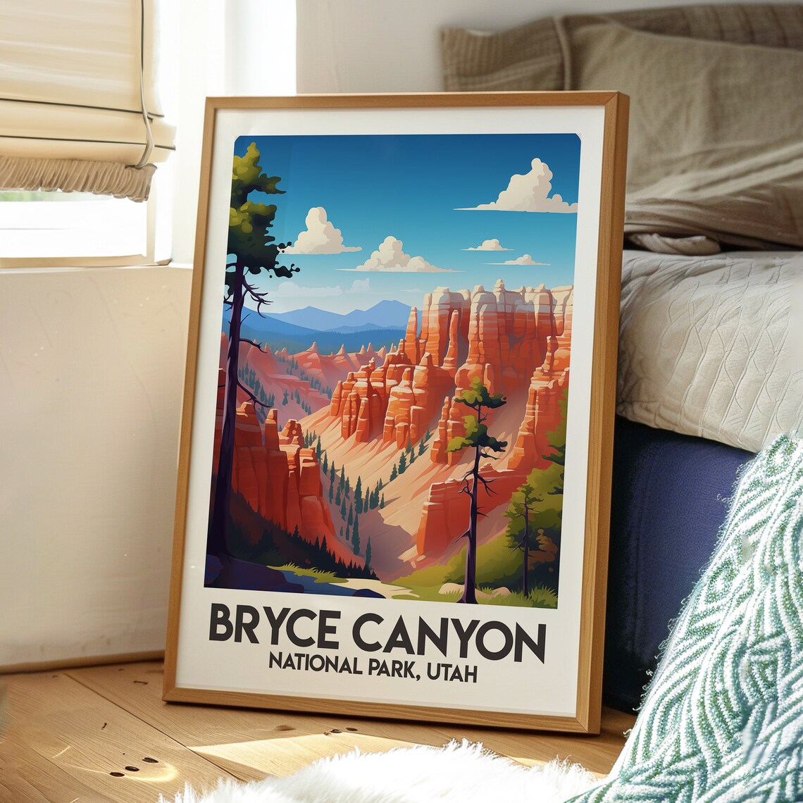Bryce Canyon Utah National Park Hoodoos Illustrated Travel Poster - Image 3