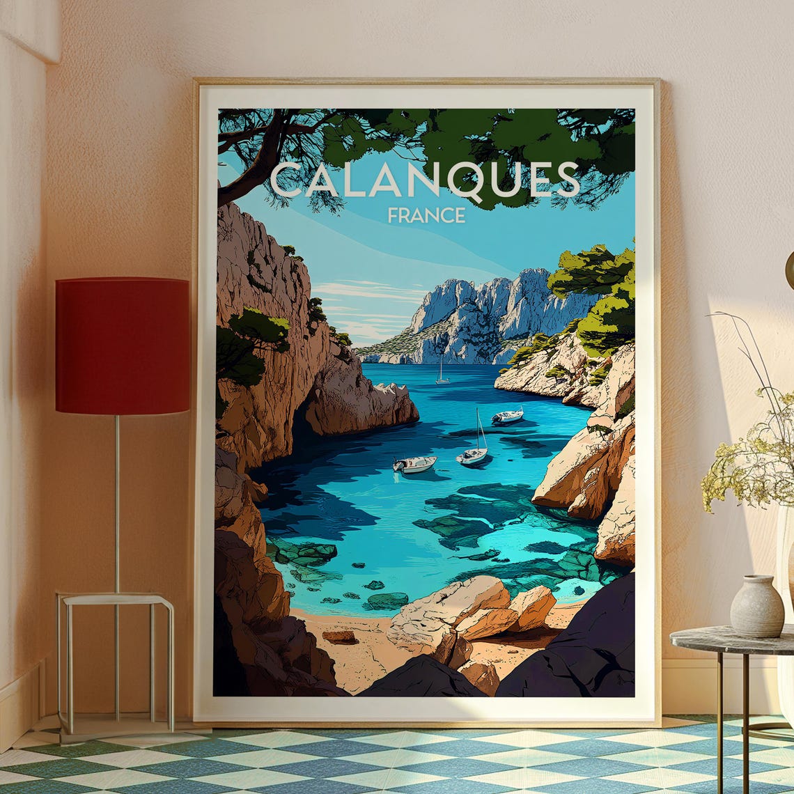 Calanques Travel Poster, France Wall Art Print - Image 2