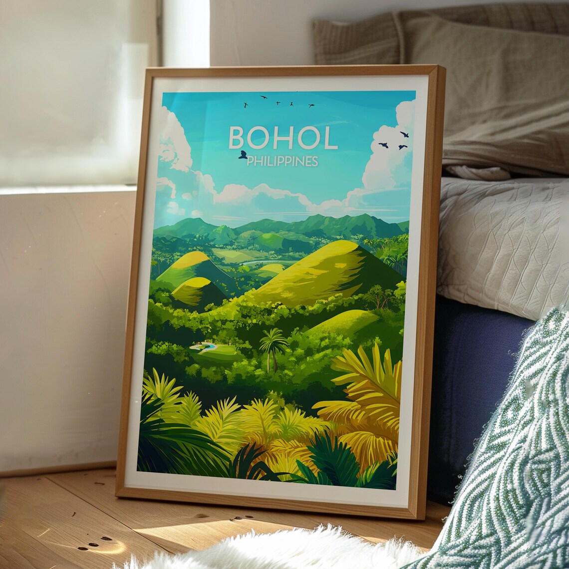 Bohol Philippines Chocolate Hills Green Valley Scenic Travel Poster - Image 3