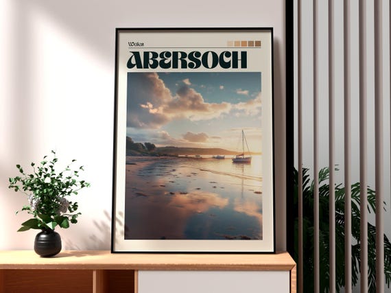 Abersoch Travel Poster, Wales Coastal Country