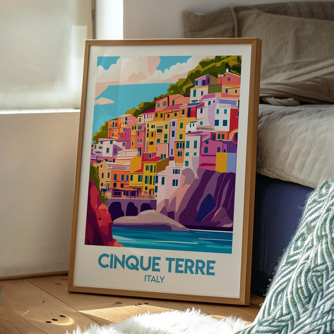 Cinque Terre Italy Colorful Cliffside Village Sea Travel Poster - Image 3