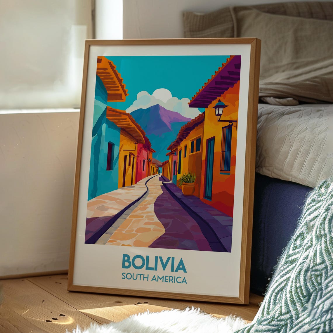 Bolivia Poster Art Travel Print Wall The Andes Backpacking South America - Image 3