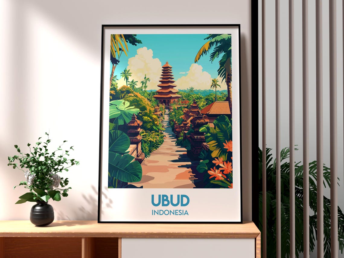 Ubud Travel Print, Bali Rice Fields Poster