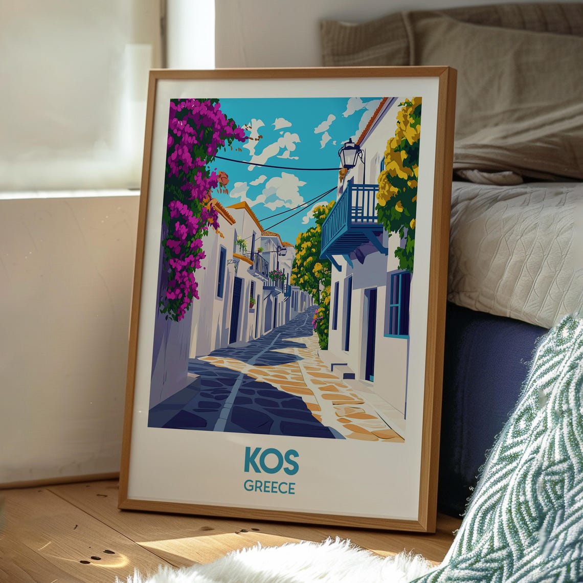 Kos Greece Travel Poster, Greek Coastal Wall Art - Image 3