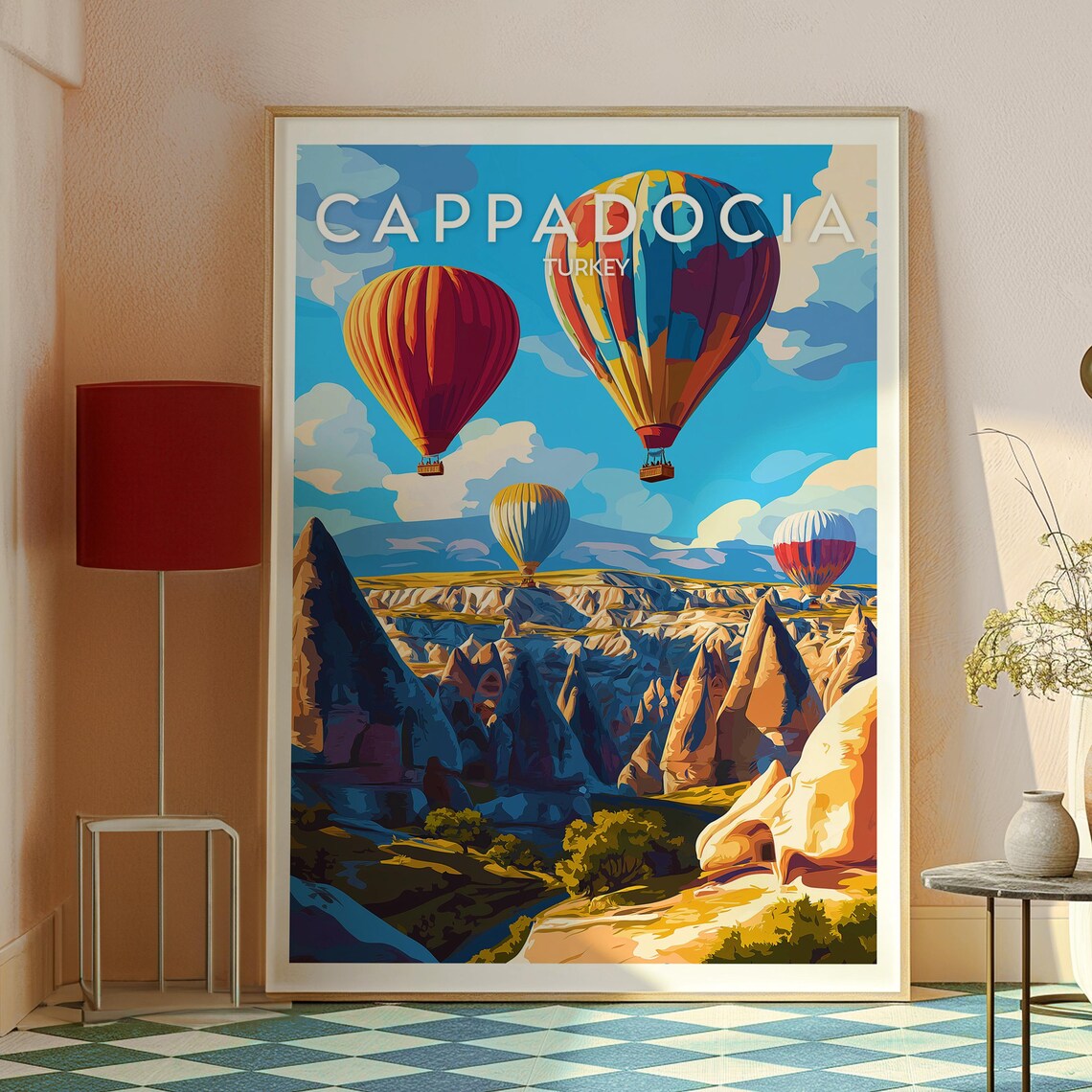 Cappadocia Turkey Hot Air Balloons Fairy Chimneys Travel Poster - Image 2