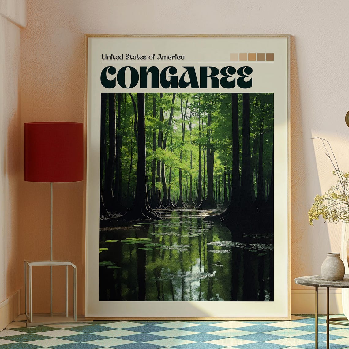 Congaree Old Growth Forest Still Water Reflections Wilderness Poster - Image 2
