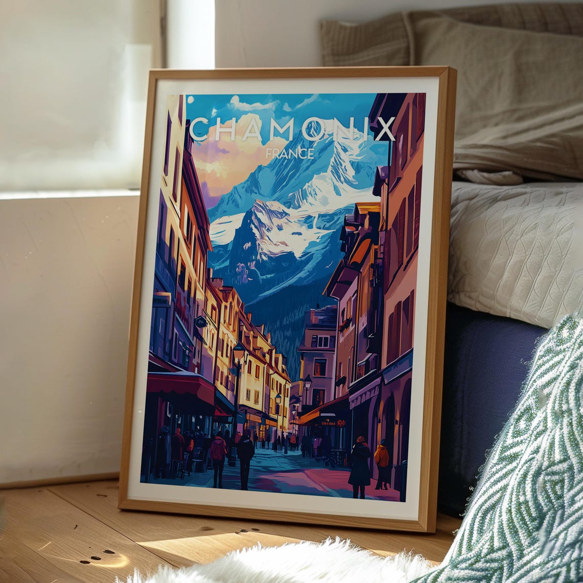 Chamonix France Alpine Old Town Mont Blanc Sunset Travel Poster - Image 3