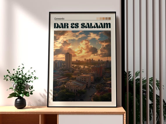 Dar Es Salaam Travel Print Tanzania Wall Art Poster Africa City