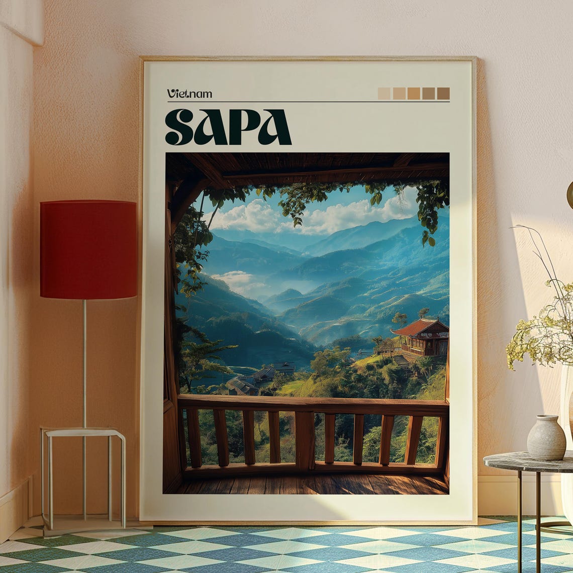 Sapa Print Vietnam Wall Art Poster Travel Backpacking North - Image 2