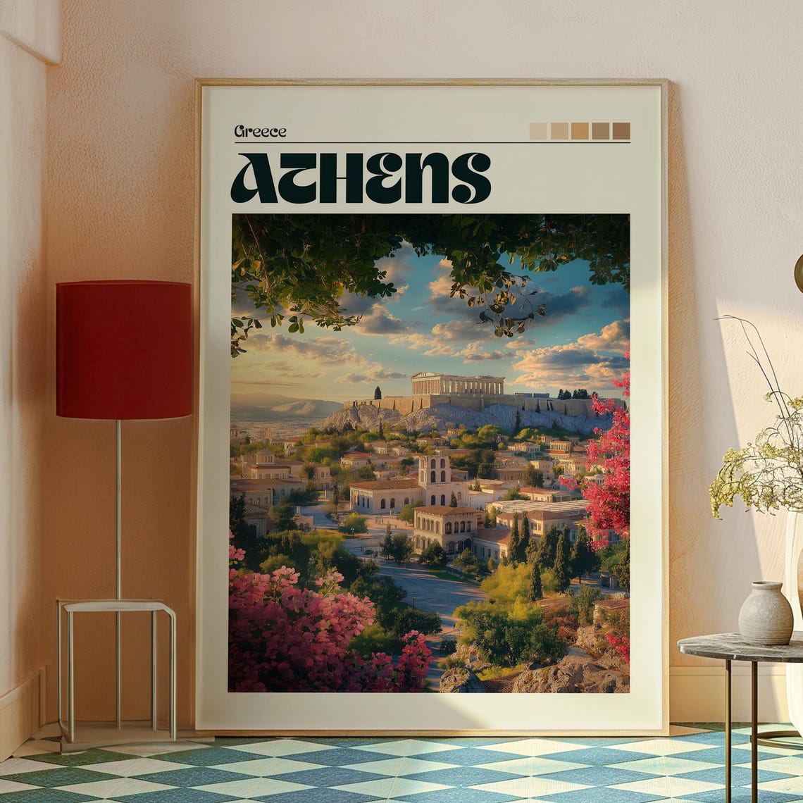 Athens Greece Travel Poster, Ancient City Art - Image 2