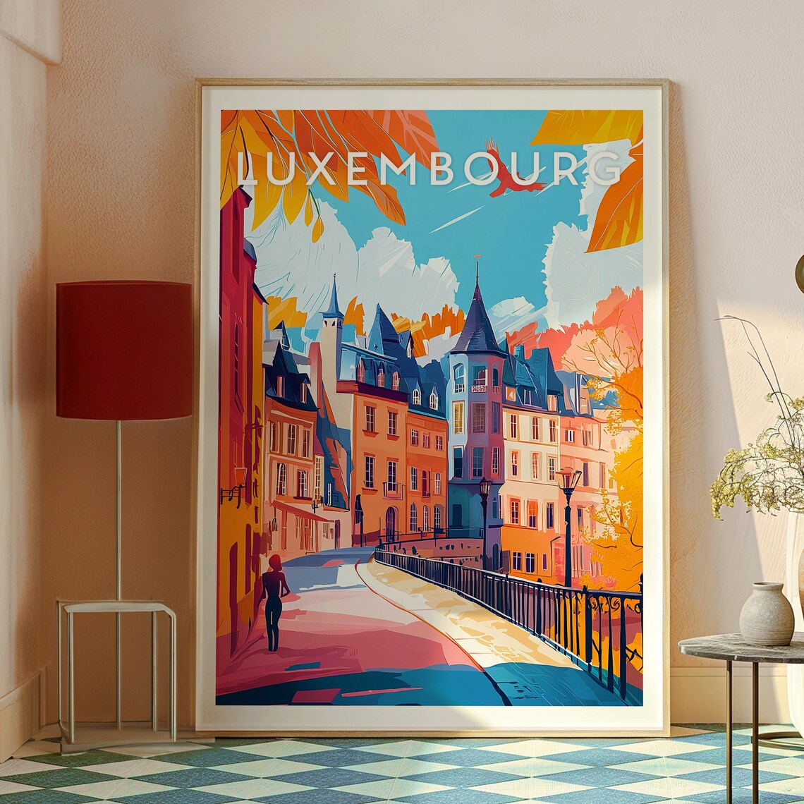 Luxembourg Autumn Street Colorful Buildings Fall City Poster - Image 2
