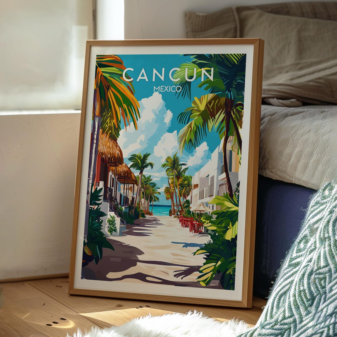 Cancun Print Mexico Wall Art Beach Poster Travel Spring Break - Image 3