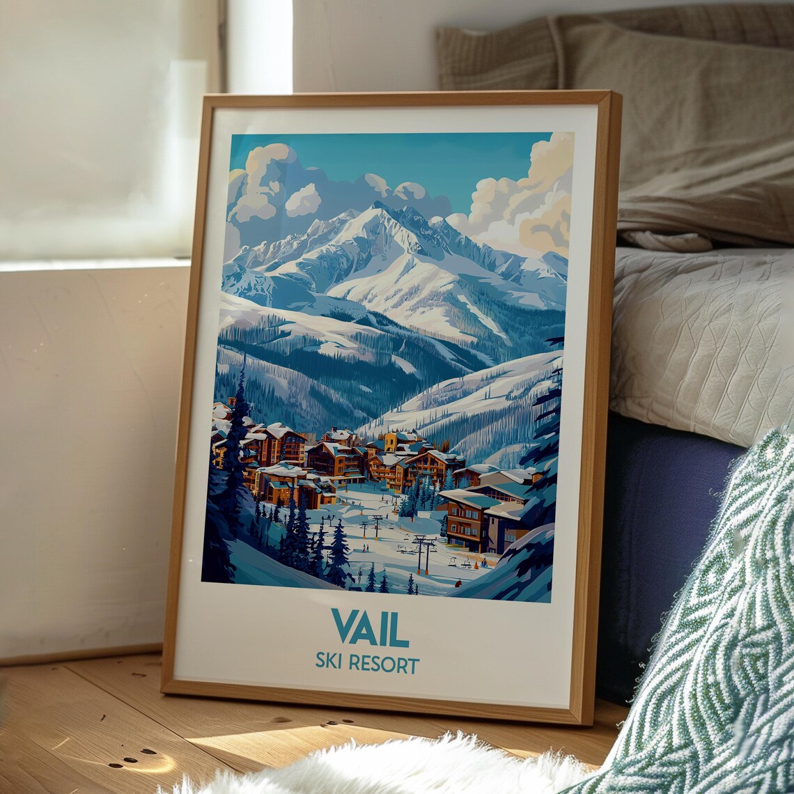 Vail Ski Resort Colorado Snowy Slopes Village Winter Travel Poster - Image 3