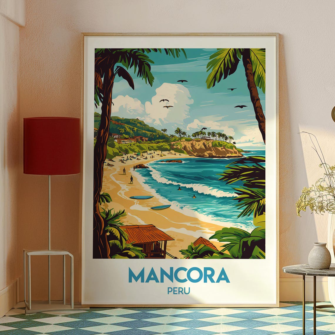 Mancora Travel Poster, Peru Backpacking Art Print - Image 2