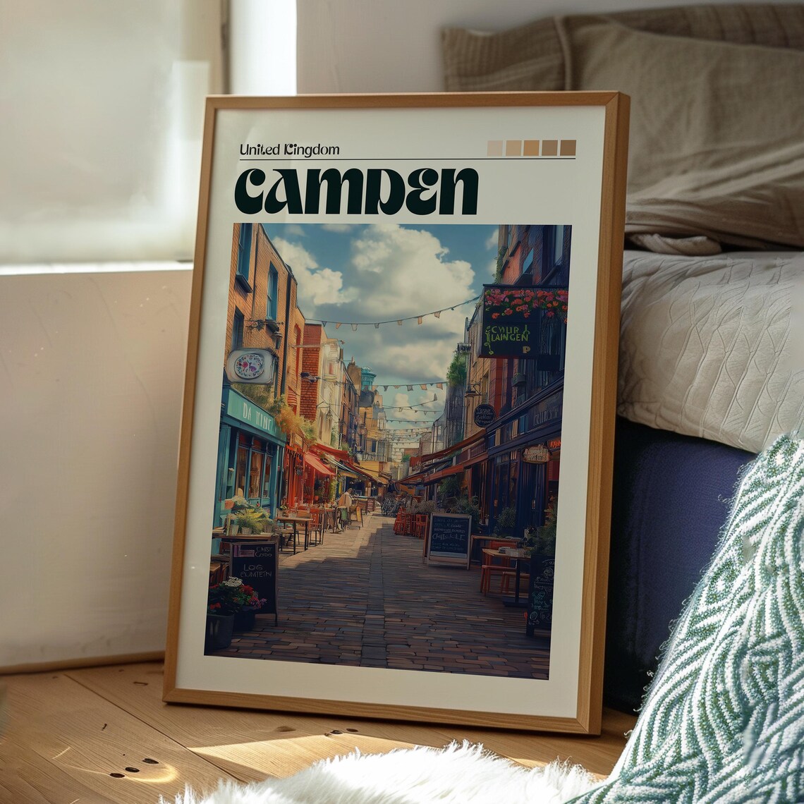 Camden London Market Street Cobblestone Vintage Travel Poster - Image 3