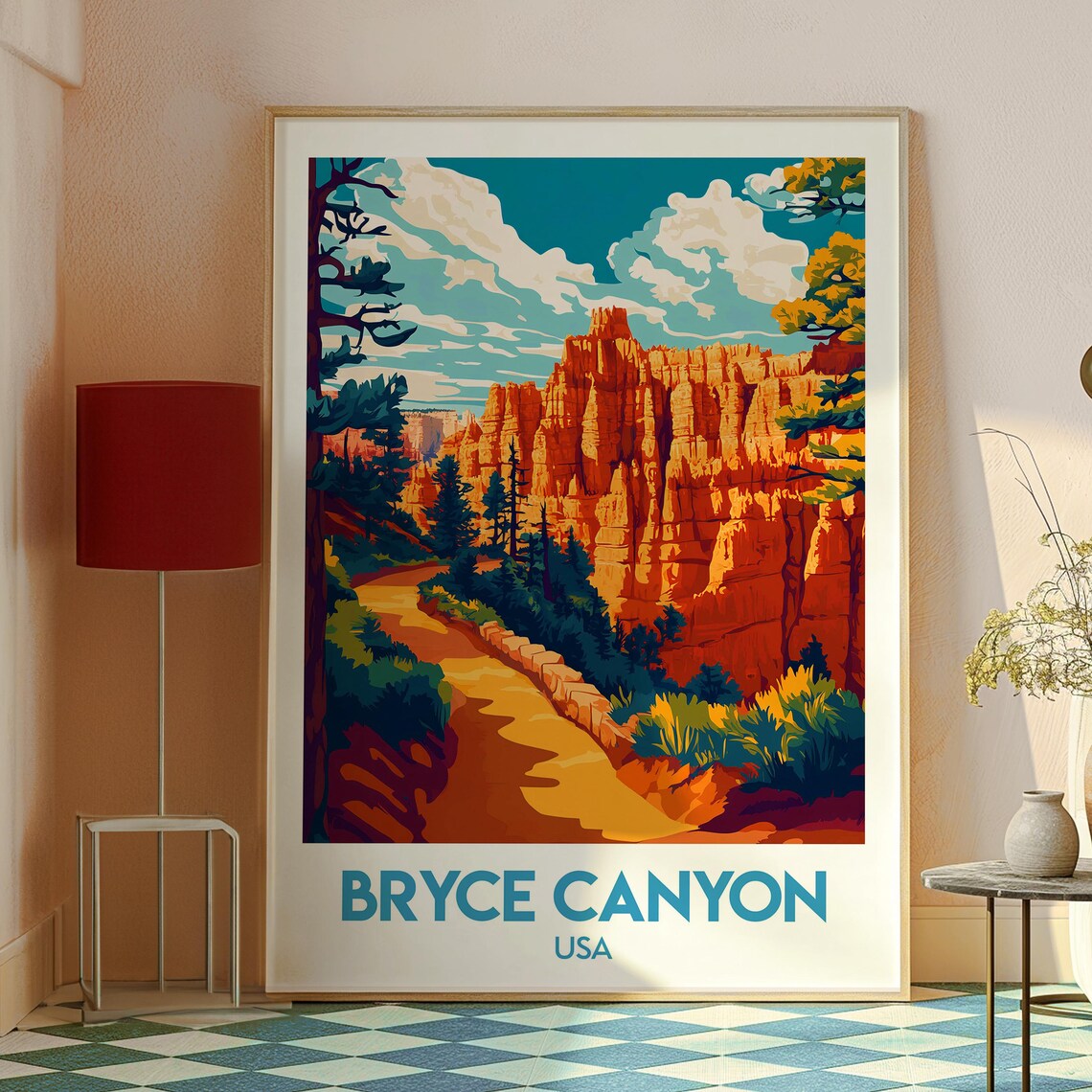 Bryce Canyon Utah Red Rock Hoodoo Amphitheater Desert Trail Travel Poster - Image 2