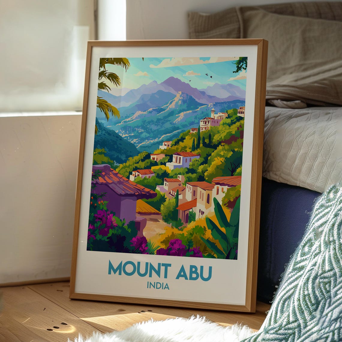 Mount Abu India Hill Village Mountains Illustrated Travel Poster - Image 3