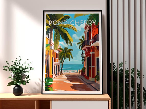 Pondicherry Travel Poster, French Quarter India