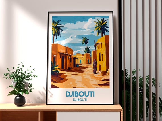 Djibouti Travel Print Wall Art Poster Africa City