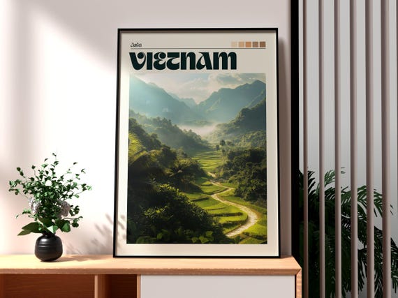 Vietnam Print Wall Art Hanoi Poster Travel Backpacking Ho Chi Minh Ha Giang