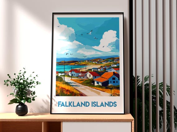 Falkland Islands Print Islas Malvinas Wall Art British Overseas Territory Poster Sea Lion