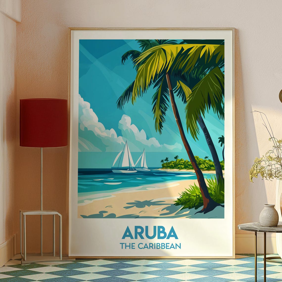 Aruba Travel Print The Caribbean Wall Art Beach Poster Holiday Gift For Traveller - Image 2