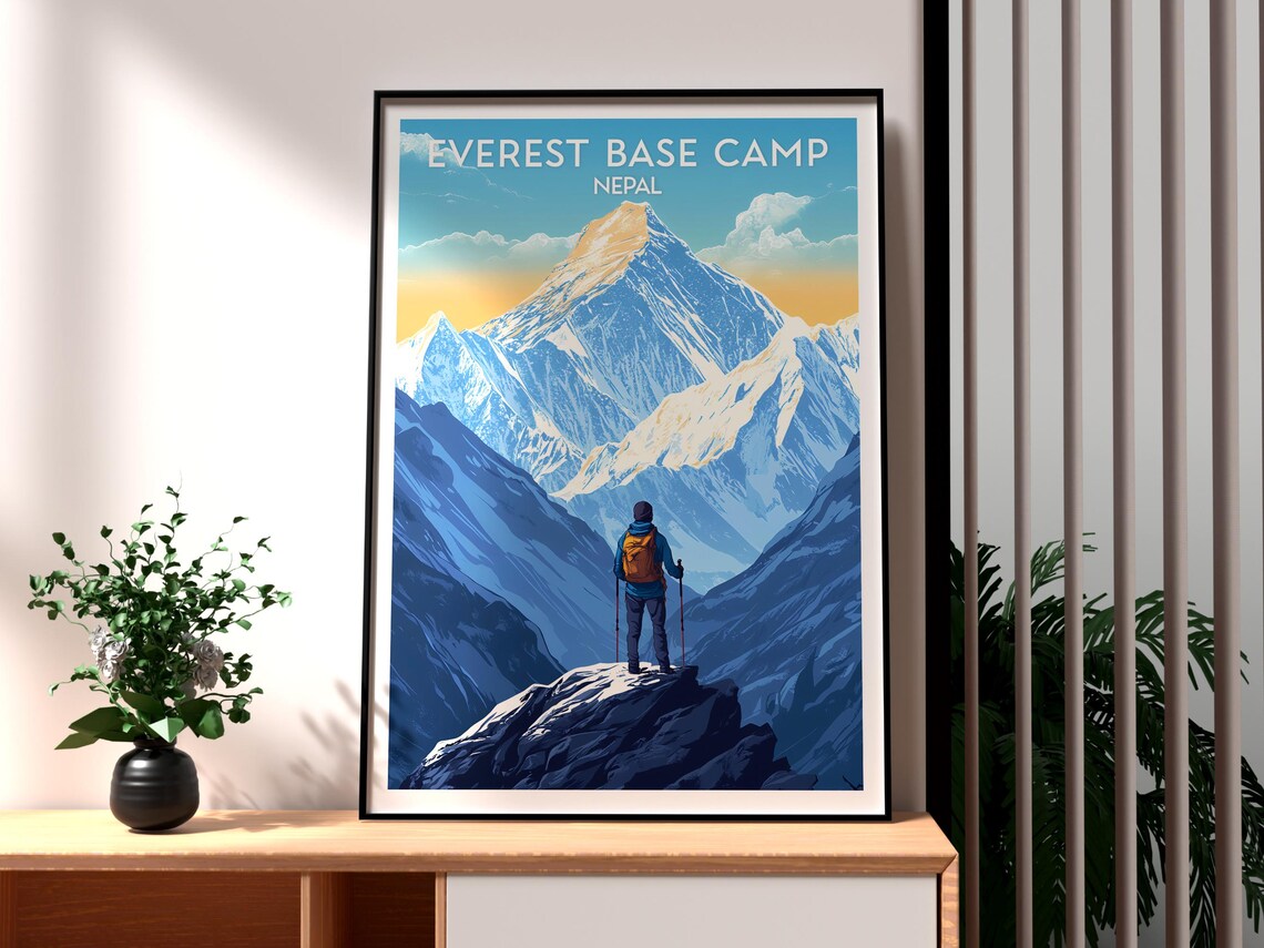 Mount Everest, The Himalayas Travel Poster Print - Image 3