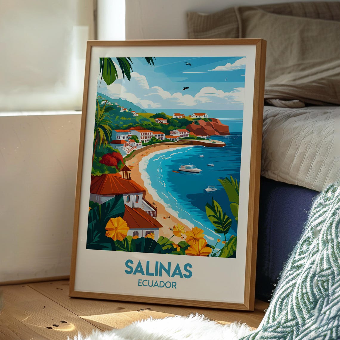 Salinas Poster Ecuador Art Travel Print Wall Backpacking South America - Image 3