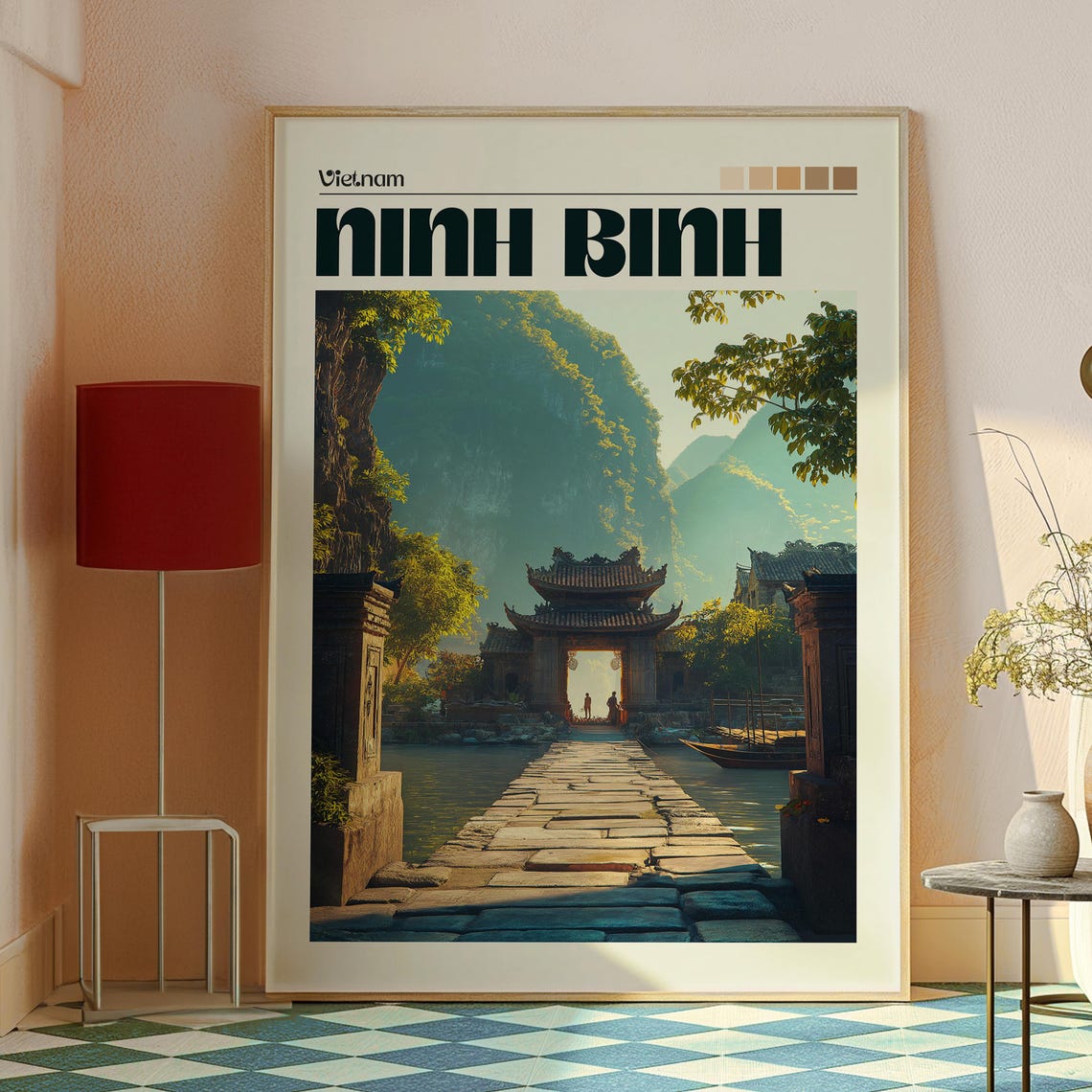 Ninh Binh Print Vietnam Wall Art Poster Travel Backpacking Mountains Viet - Image 2