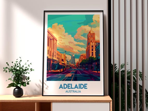 Adelaide Print Gold Coast Wall Art Australia Poster Travel City