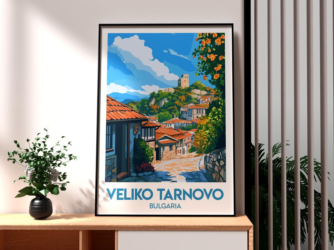 Veliko Tarnovo Bulgaria Hilltop Fortress Town Red Roofs Poster