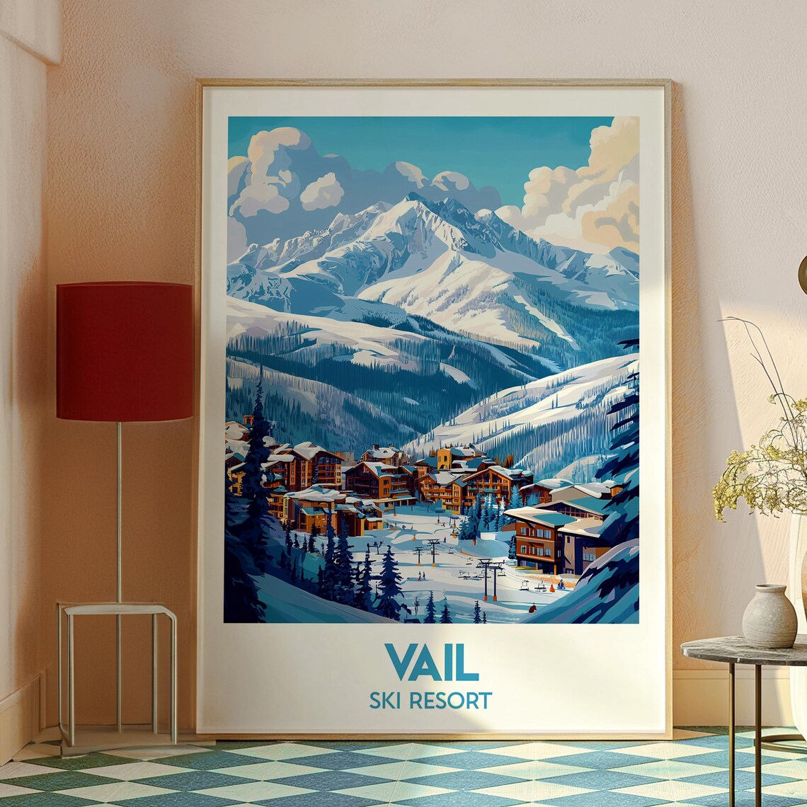 Vail Ski Resort Colorado Snowy Slopes Village Winter Travel Poster - Image 2