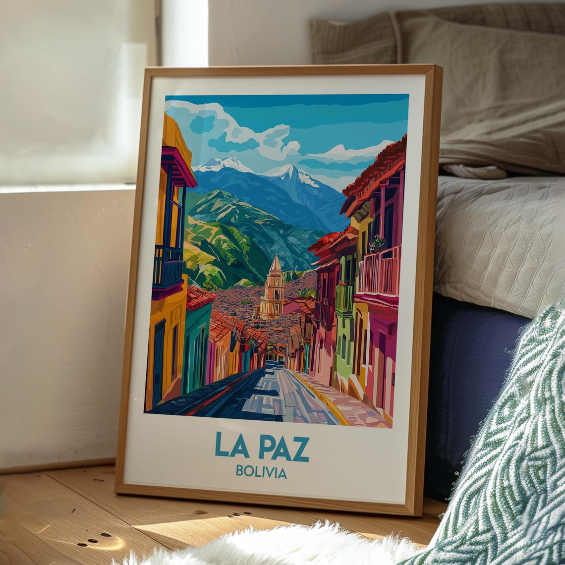 La Paz Poster Bolivia Art Travel Print Wall Backpacking South America - Image 3